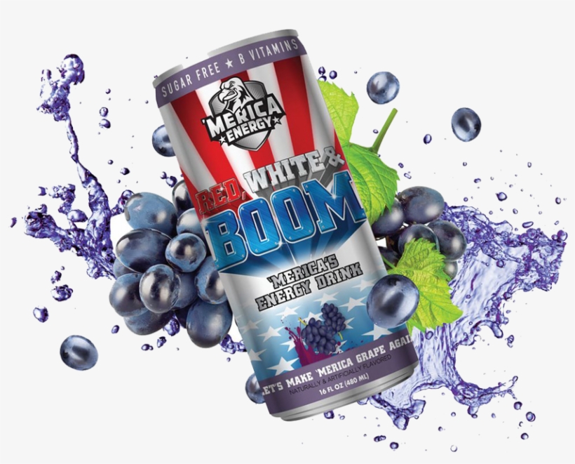 'merica Energy Red White & Boom Drink - Red White And Boom Energy Drink, transparent png download