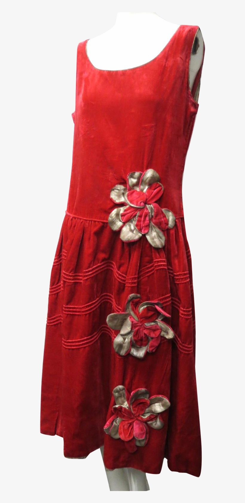 This Is An Early 1920s, Rose Colored, Pane Silk Velvet - Day Dress, transparent png download