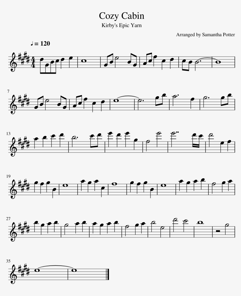 Cozy Cabin - Sheet Music, transparent png download