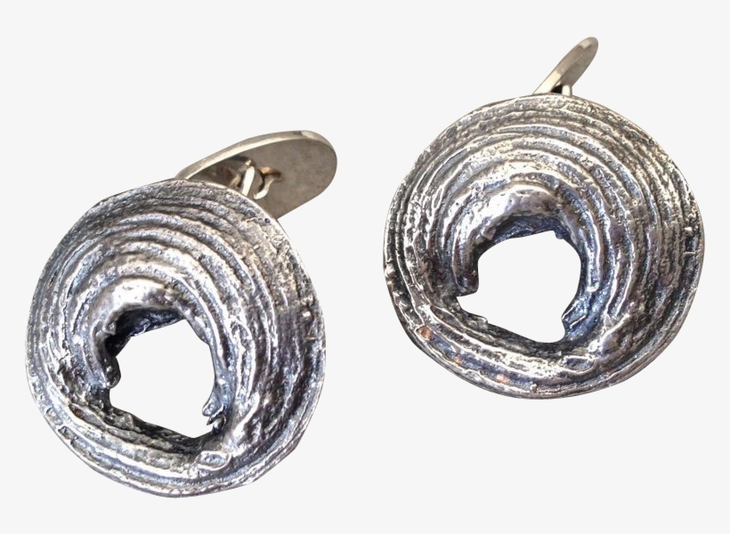 Nils Westerback Sterling Silver Modernist Swirl Cufflinks - Earrings, transparent png download