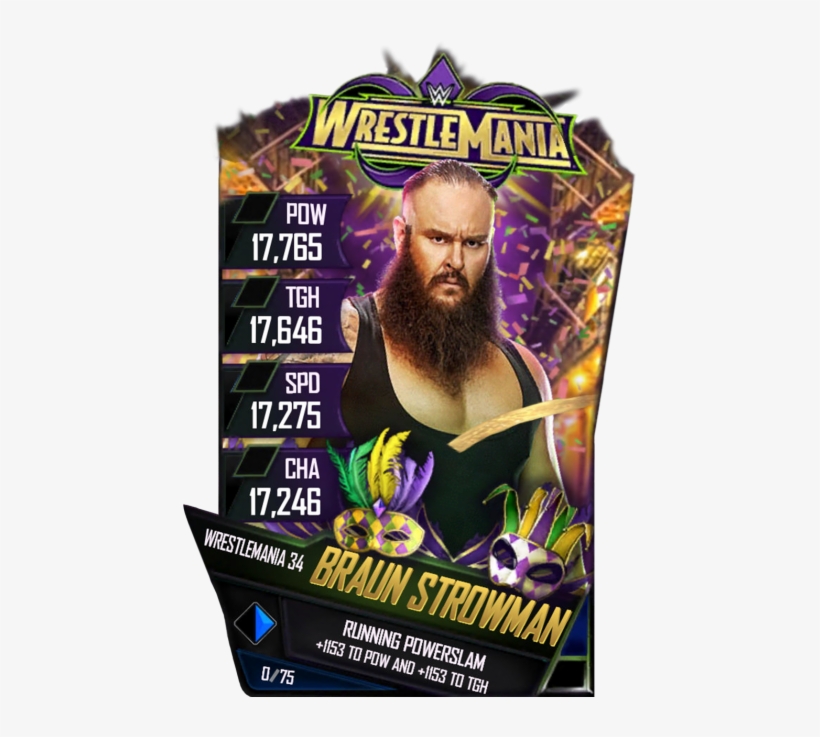 Braunstrowman S4 19 Wrestlemania34 - Wwe Supercard Wrestlemania 34 Cards, transparent png download