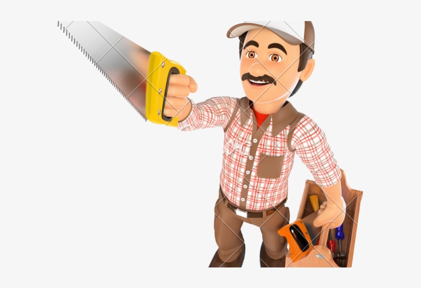 Toolbox Clipart Handyman - 3d Cartoon Handyman Character, transparent png download