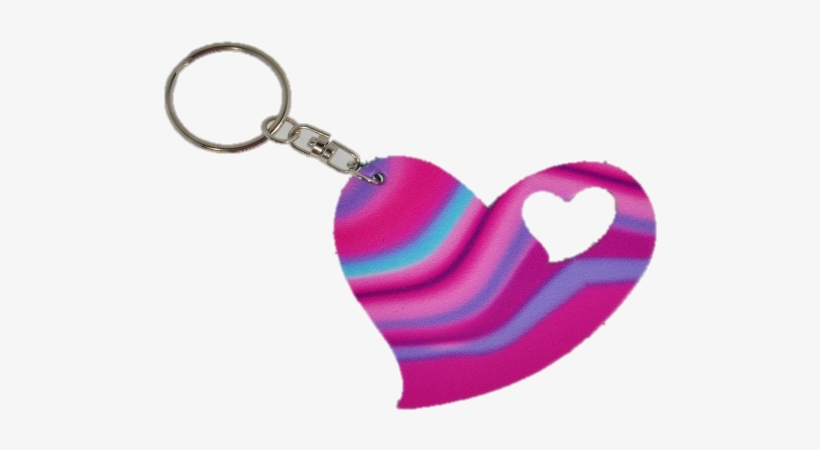 Double Heart Leather Keychain Lkdh32-tie Dye/black - Keychain, transparent png download