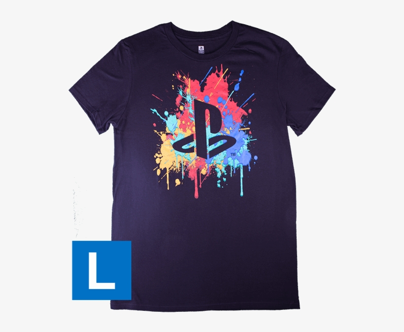Playstation Paint Splatter Unisex T-shirt - Playstation Now, transparent png download