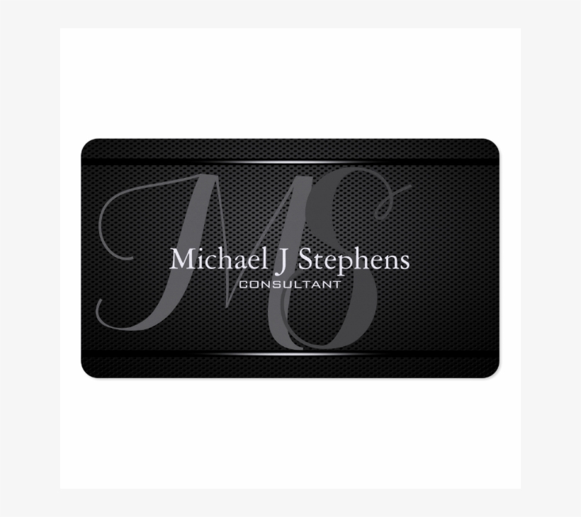 Monogram Professional Black Metal Textured Business - Label, transparent png download