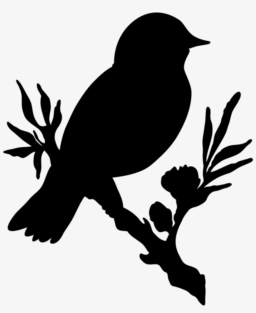 Simple Bird On Branch Drawing