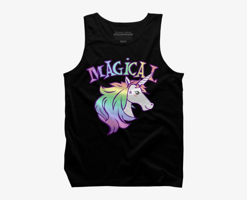 Kawaii Rainbow Unicorn - Active Tank, transparent png download