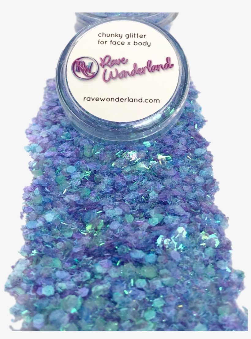 Iridescent Blue Mermaid Chunk Body And Face Festival - Delphinium, transparent png download