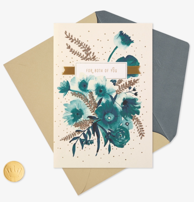 Blue With Glitter Anniversary Card For Both Of You - Paper, transparent png download