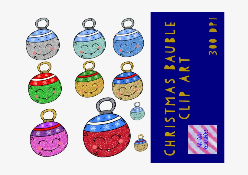 Cute Christmas Glitter Bauble Clip Art By Katqatresources, transparent png download