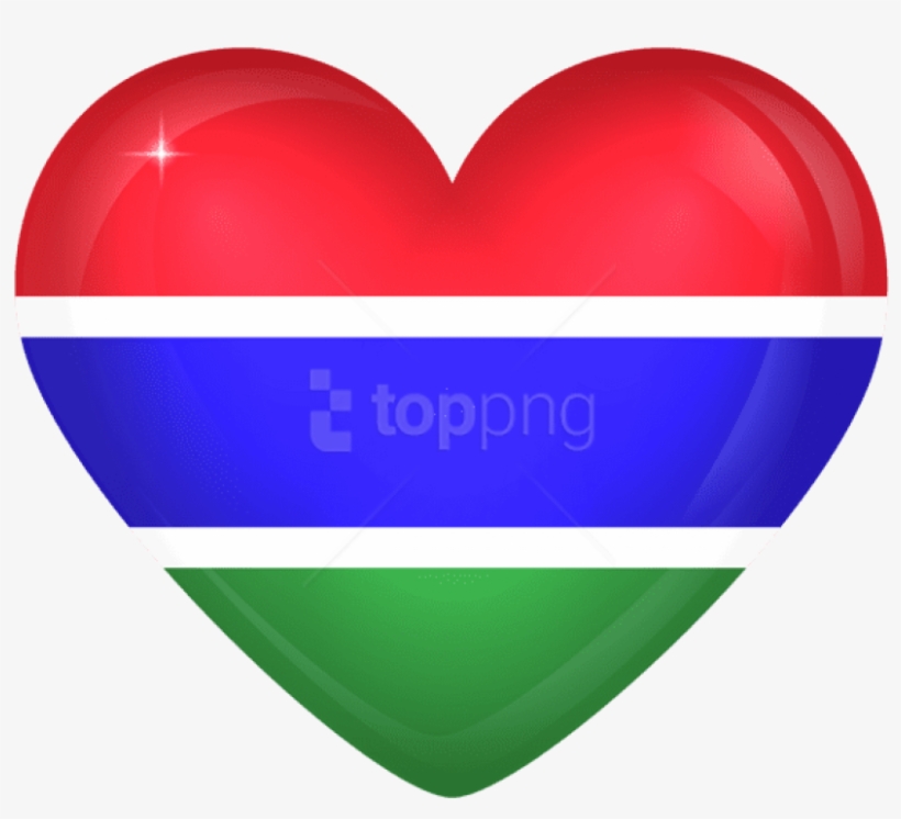Free Png Download Gambia Large Heart Flag Clipart Png - Gambia Flag Png, transparent png download