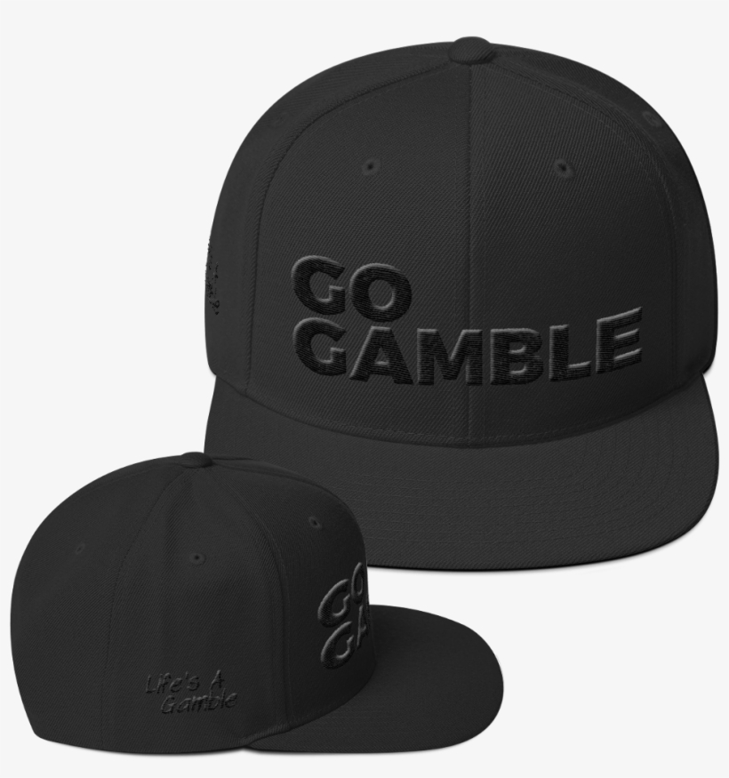 Black On Black Go Gamble Snapback Hat - Baseball Cap, transparent png download