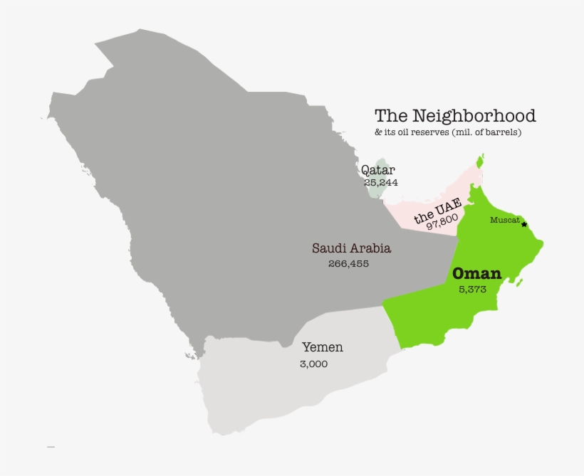 Oman Lacks The Energy Reserves Of Its Powerful Neighbors, - Map, transparent png download