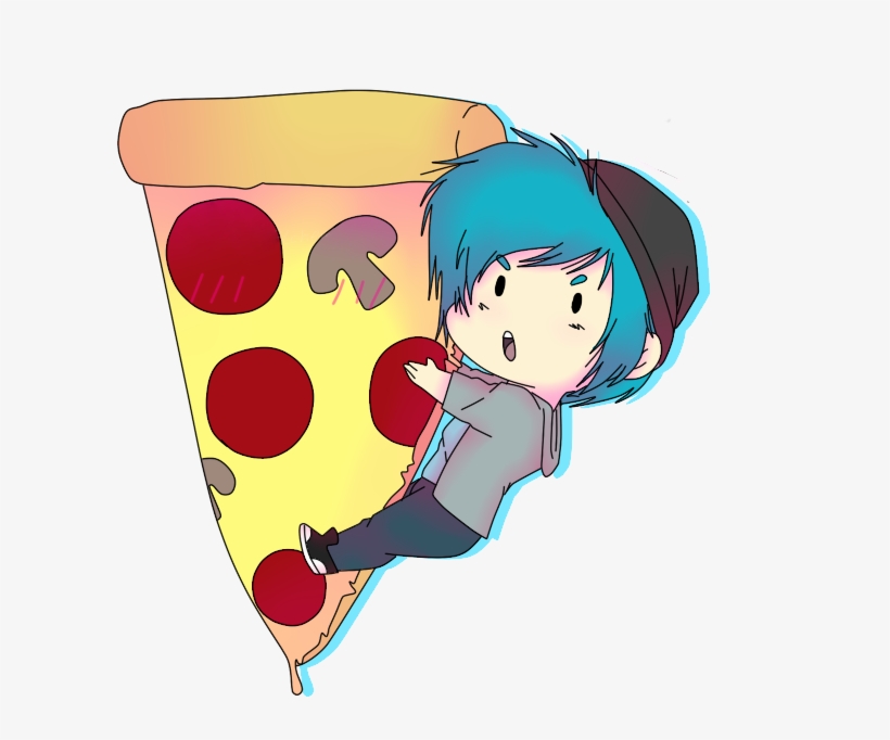 Image Of Hugging Pizza Sticker - Cartoon, transparent png download