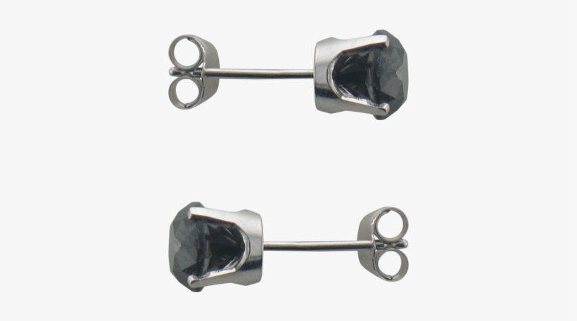 14k White Gold 2 Carat Black Diamond Studs - Earrings, transparent png download