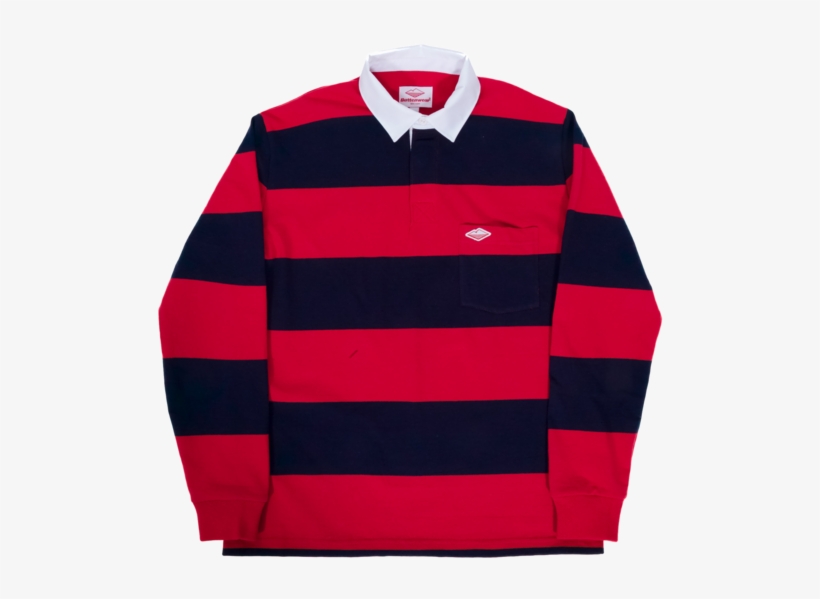 Battenwear Pocket Rugby Shirt, Navy / Dark Red - Sweater, transparent png download