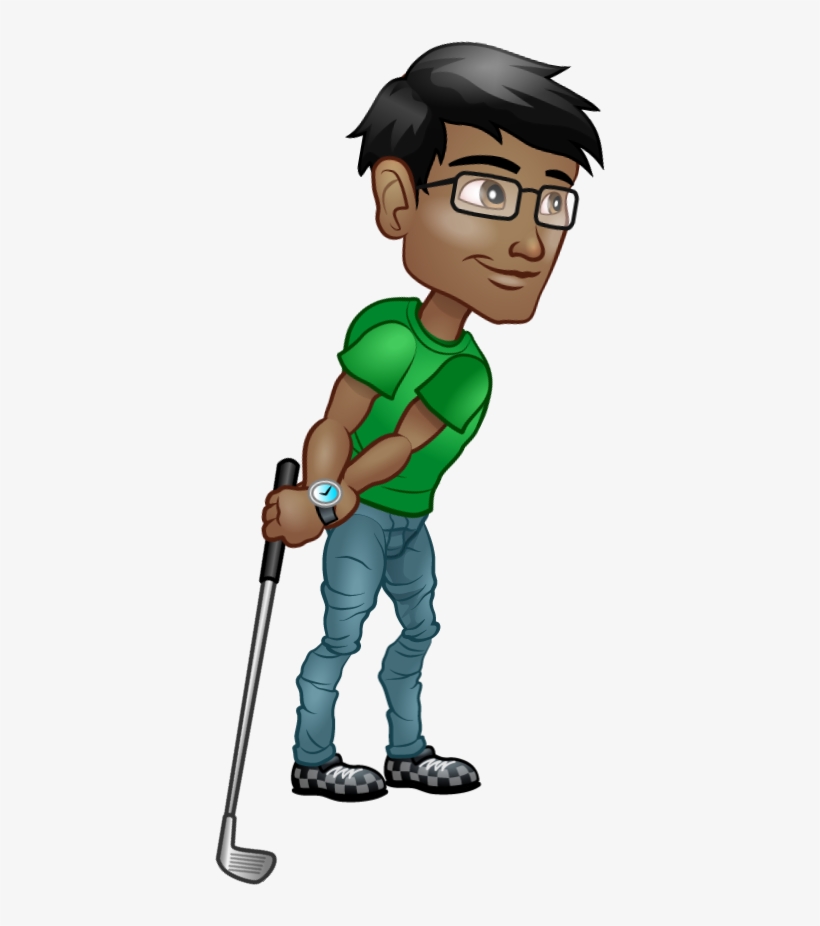 Male-golf Swing - Cartoon, transparent png download