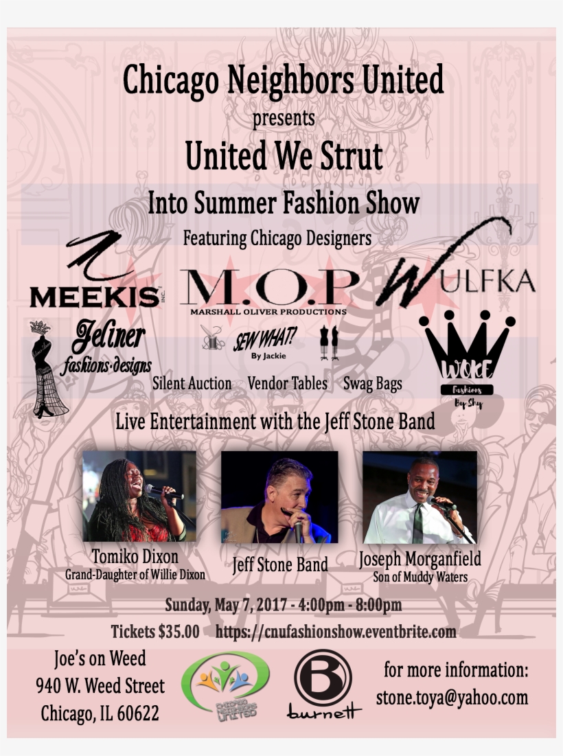 Chicago Neighbors United Fashion Show @ Joe's On Weed - Flyer, transparent png download