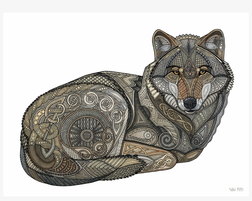 A Wolf Inspired By Ancient Norse Art, transparent png download