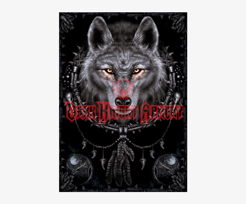 Gray Art Wolf Allposters - Native American Wolves Dreamcatchers, transparent png download