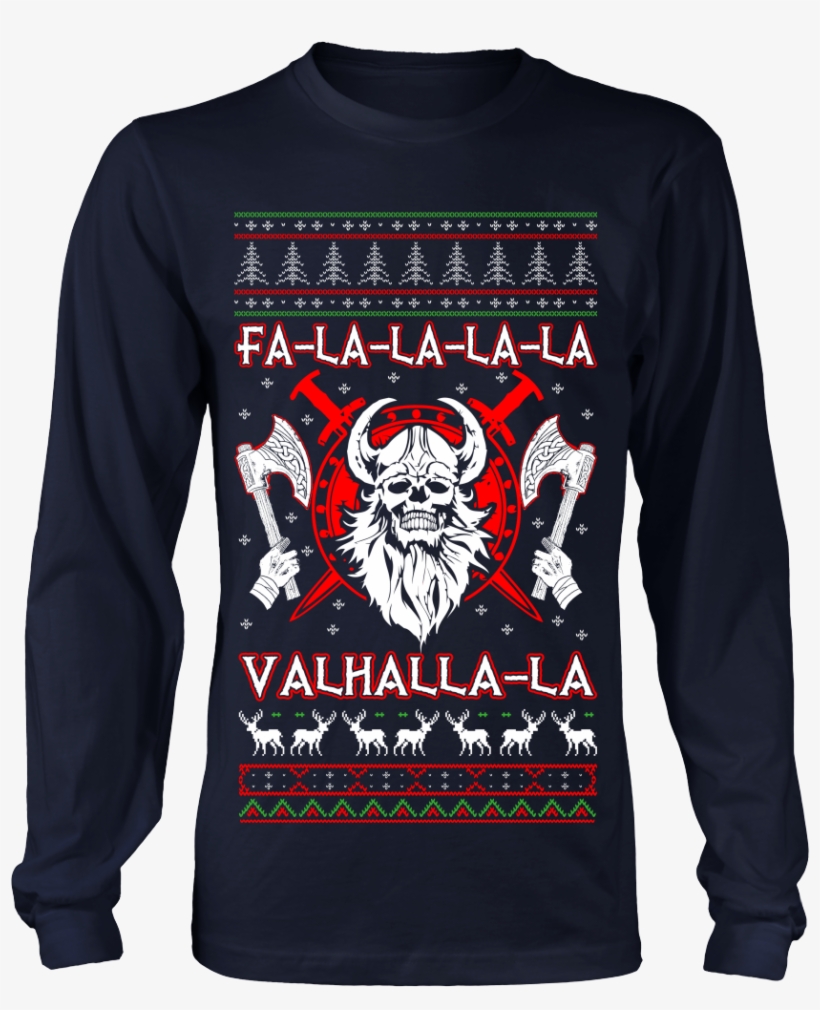 Valhalla Ugly Christmas Sweater Style Printed- Sweatshirt - Lil Durk 2x Shirt, transparent png download