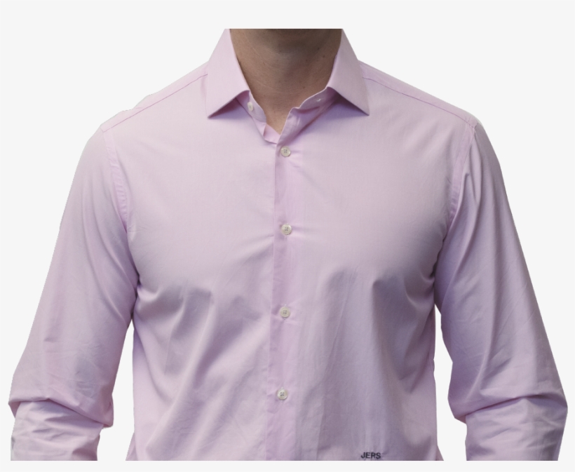 Pink End On End Shirt 160s Cotton - Long-sleeved T-shirt, transparent png download