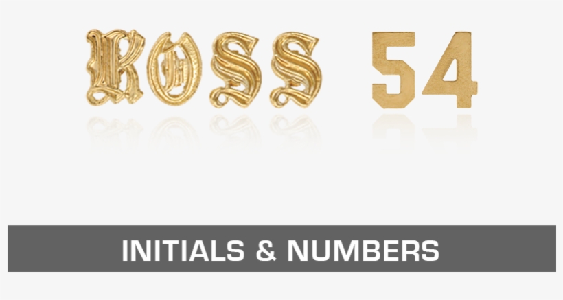 Ross Metals Findings Initials Numbers 14k Yellow White - Calligraphy, transparent png download