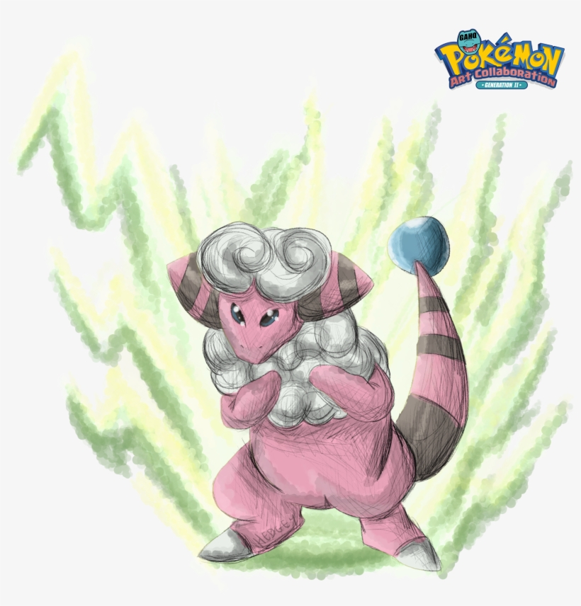 #180 Flaaffy Used Thunderbolt And Cotton Guard In The - Cartoon, transparent png download