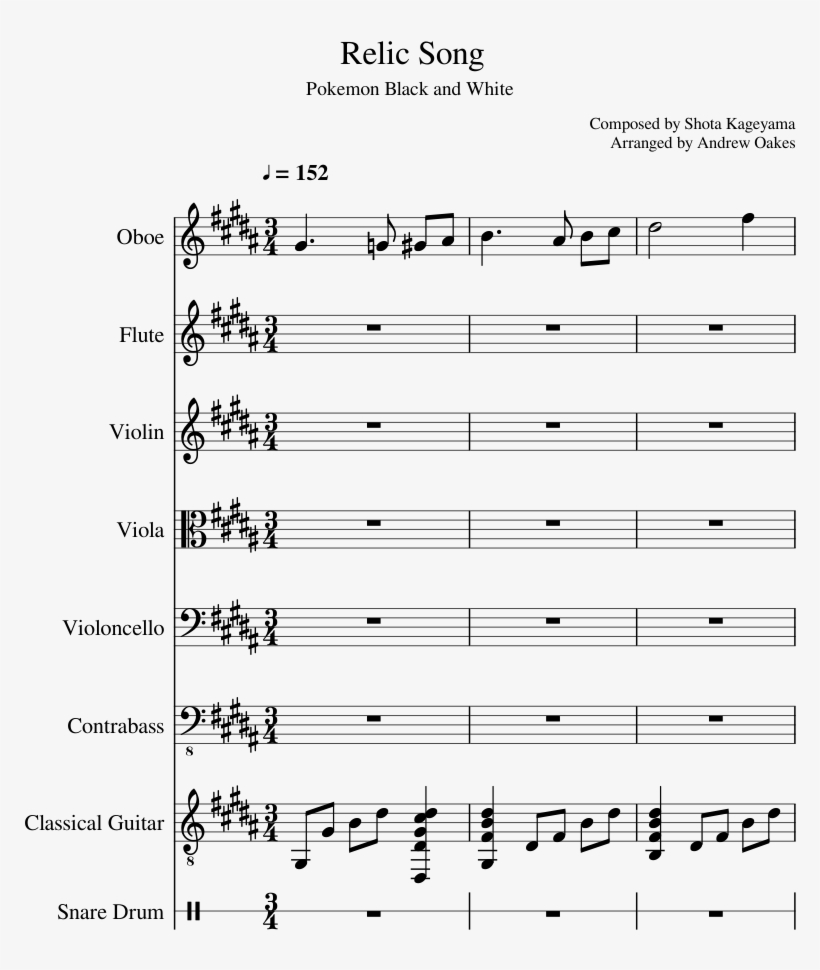 Pokemon Black And White - Can T Help Falling In Love Clarinet, transparent png download