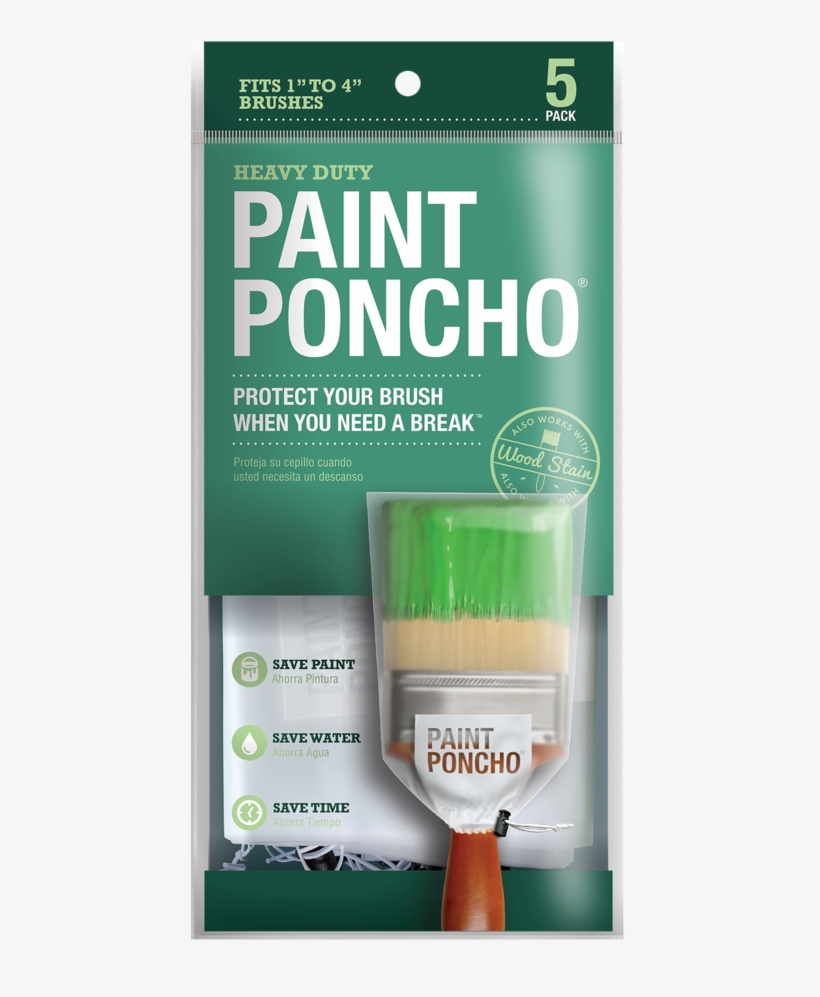 Paint Poncho Brush 5pk Paint Poncho - Hardwood, transparent png download