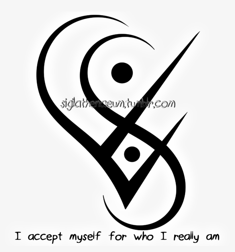 “i Accept Myself For Who I Really Am“ Sigil @gainer500plus - Line Art, transparent png download