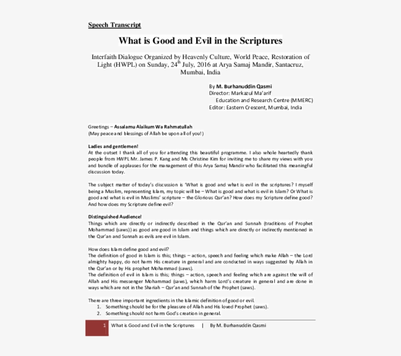 What Is Good And Evil In The Scriptures - Document, transparent png download