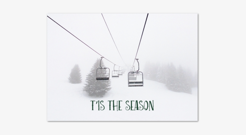 Chairlift Holiday Greeting Card - Cable Car, transparent png download