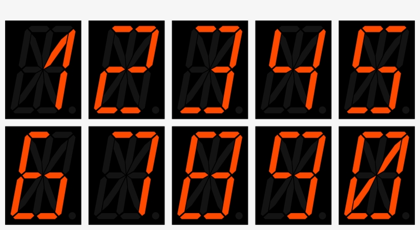 Clipart 16 Segment Display Numbers, transparent png download