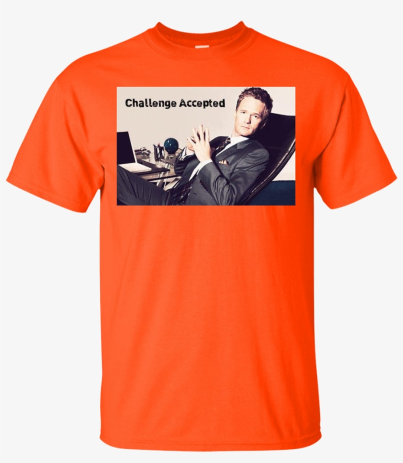 Barney Stinson Challenge Accepted T-shirt - Orange Harley Davidson T Shirt, transparent png download