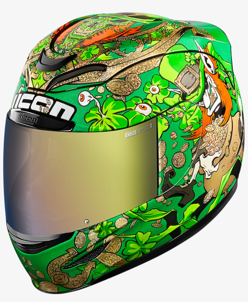 Icon Airmada Green Lepricon Motorcycle Riding Street - Icon Airmada Lepricon Helmet, transparent png download