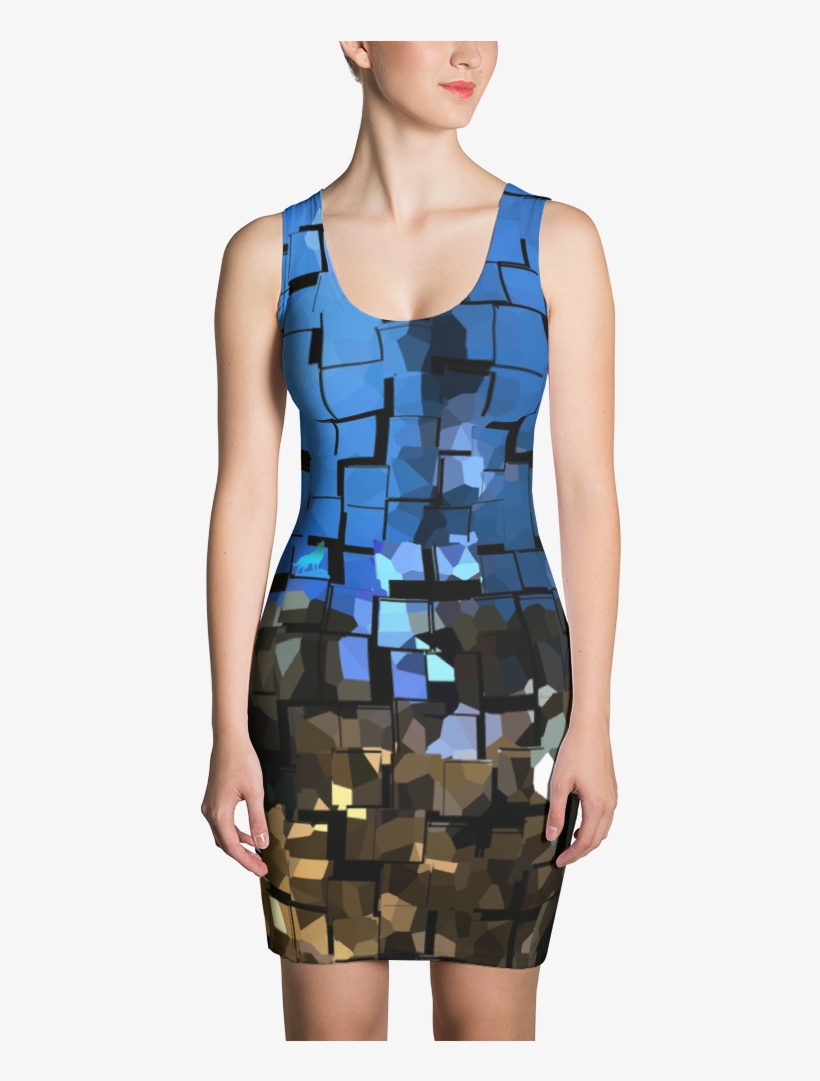 Blurred Tiles Dress - Printful Dress, transparent png download