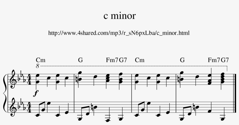C Minor - Sheet Music, transparent png download
