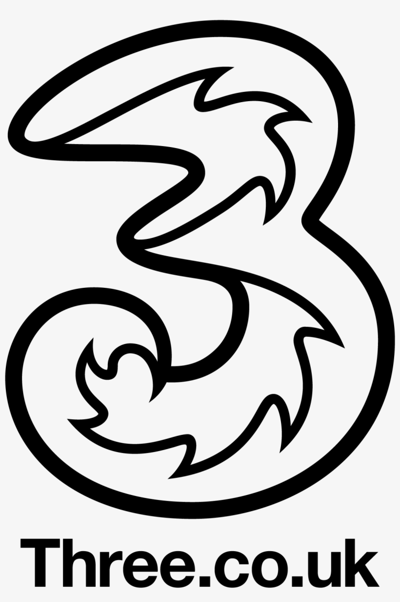 Three Logo Black - Three Co Uk Logo Png, transparent png download