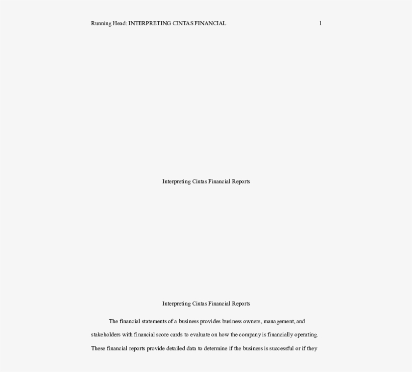 Interpreting Cintas Financial Reports Interpreting - Document, transparent png download