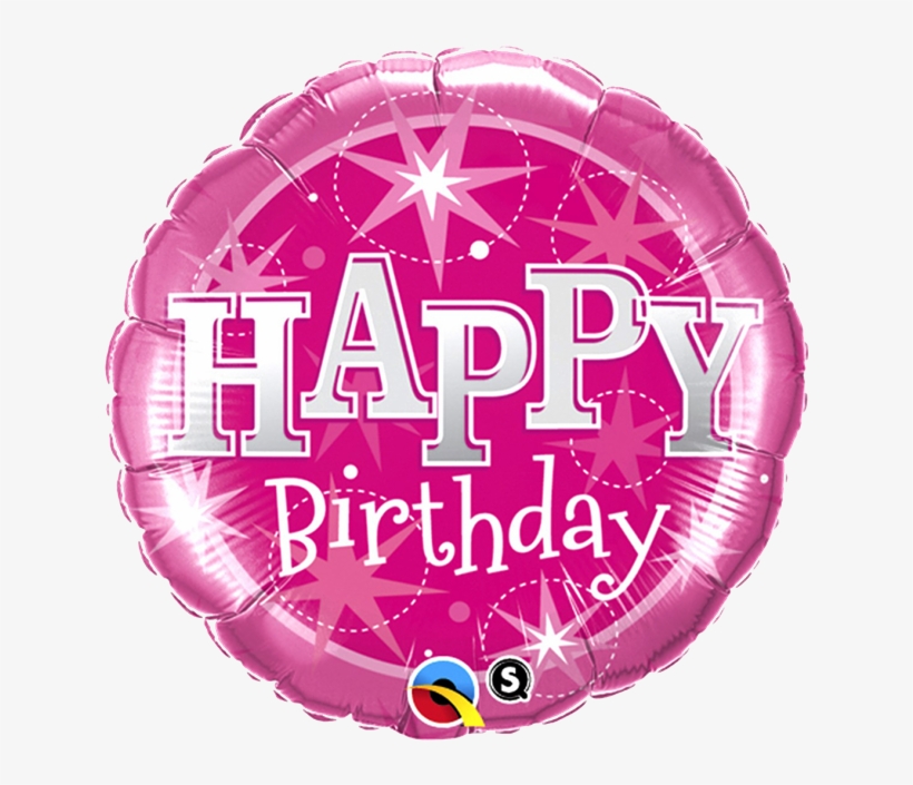 18" Happy Birthday Pink Sparkle Balloons All American - Circle, transparent png download
