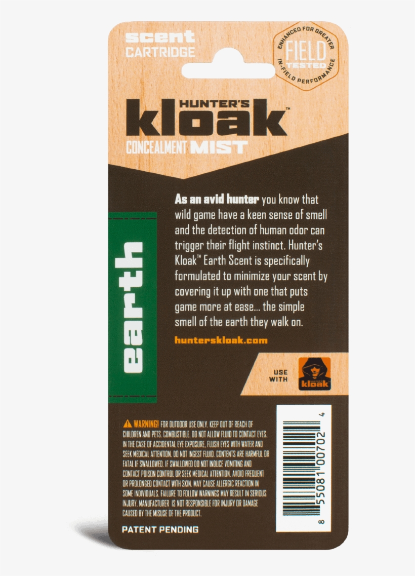 Hunter's Kloak® Earth Concealment Scent - Wire, transparent png download