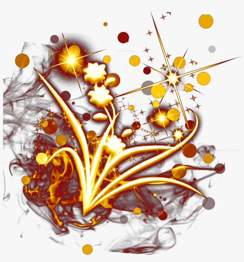 Gold Flowers Starlight Light Spots Png And Psd - Graphic Design, transparent png download
