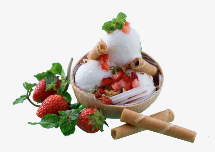 Coconut Coconut Milk And Shavings Are Blended With - Strawberry, transparent png download