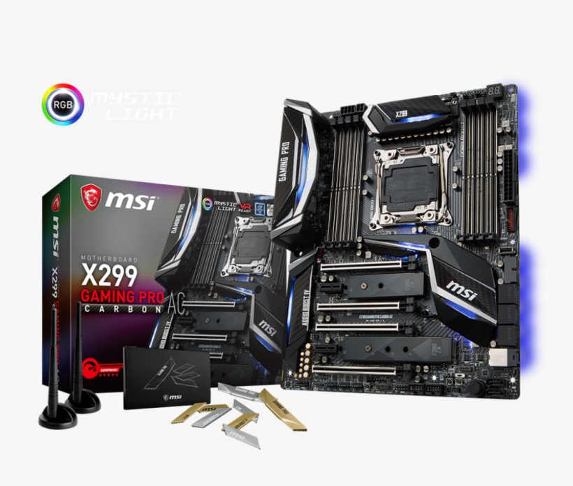 Intel X299 Motherboards X299 Gaming Pro Carbon Ac - Msi X299 Gaming Pro Carbon, transparent png download