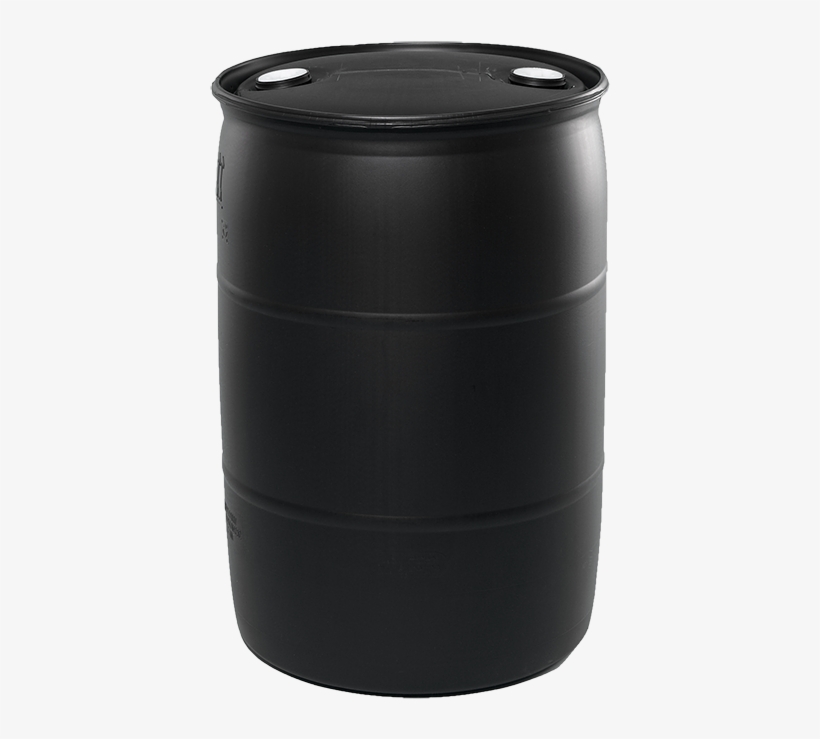 55 Gallon Black Tight Head Plastic Drum - Drum, transparent png download