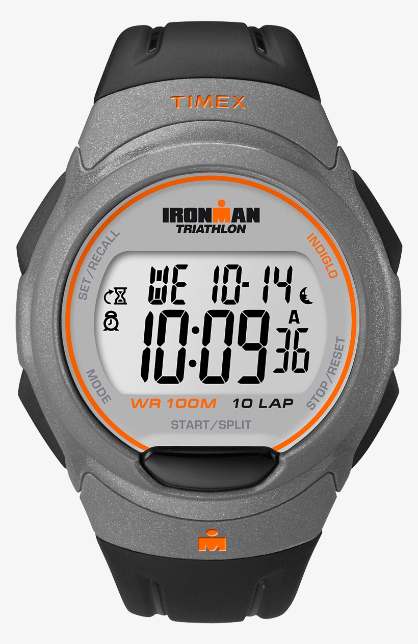 Ironman Essential 10 Full-size Resin Strap Watch Gray/black - Timex Ironman Triathlon, transparent png download