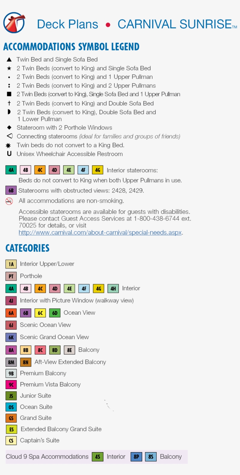 Carnival Sunrise Deck Plans, transparent png download