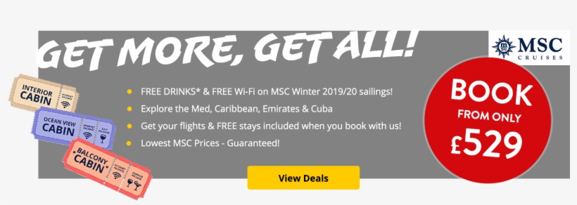 Discover Msc's Get More Get All Campaign Where You - Msc Cruises, transparent png download