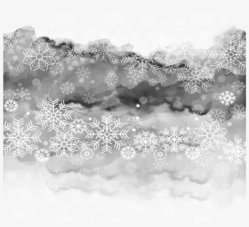 And White Painting Snowflake - Snowflakes Motif Watercolor, transparent png download
